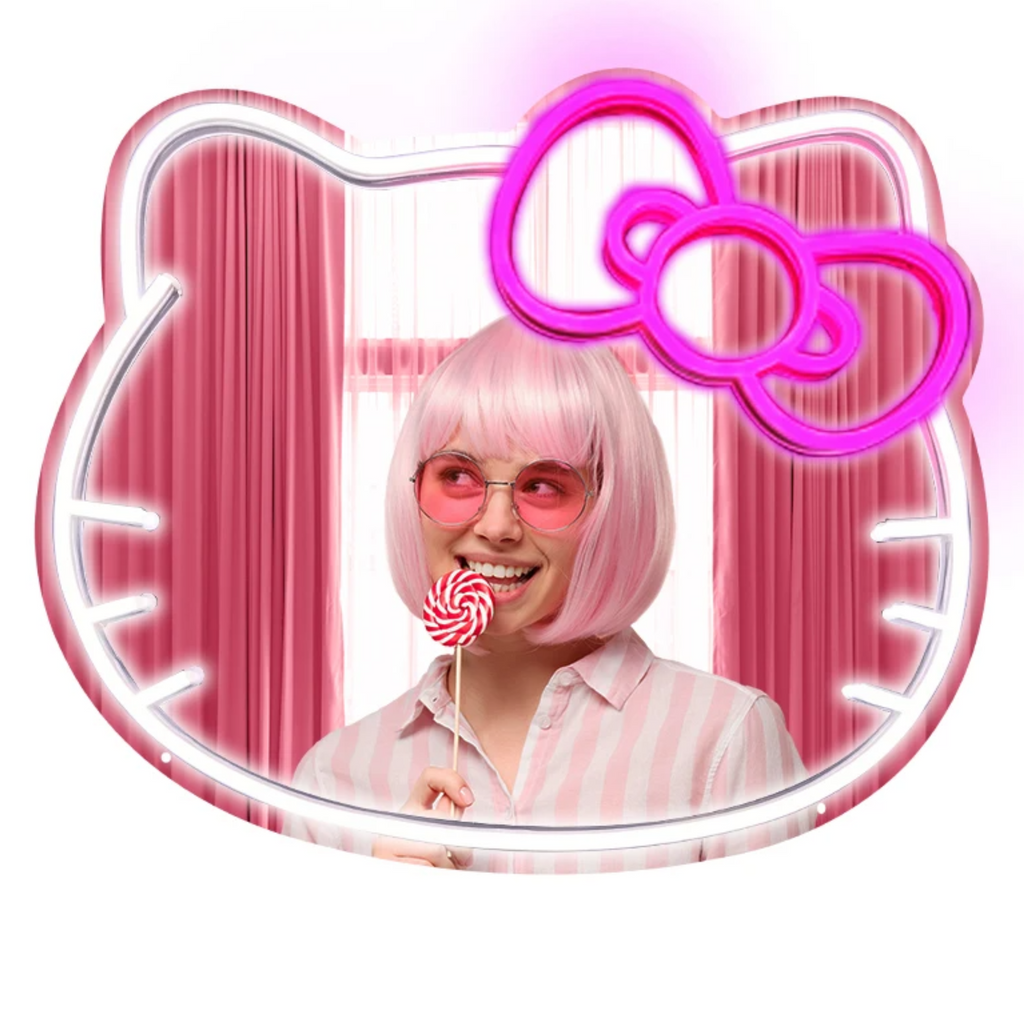 Hello Kitty Wall Mirror With Neon Light